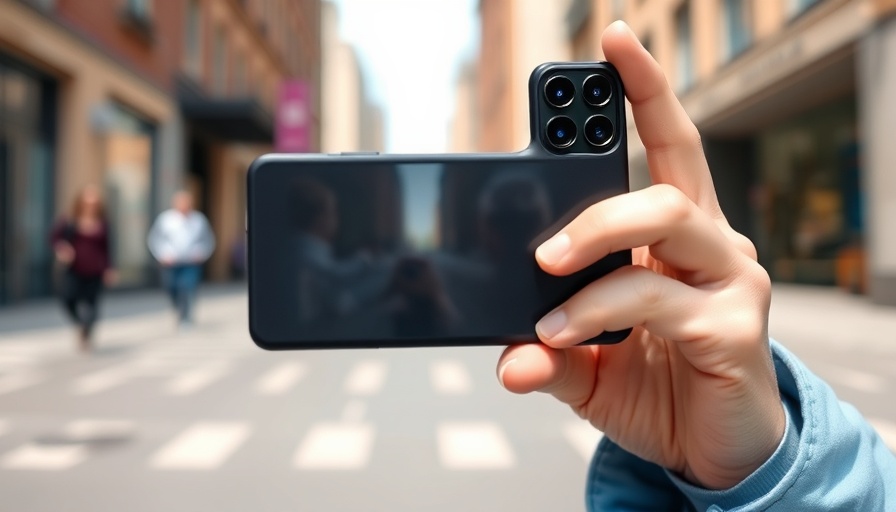 Person using smartphone in bright outdoor setting, with iOS 18.3.1 update.