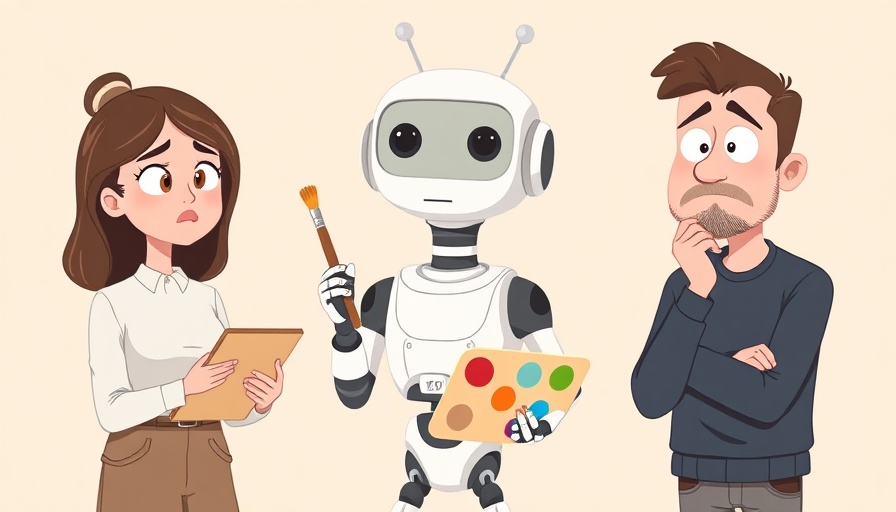 AI Art Auction concept illustration with AI and humans.