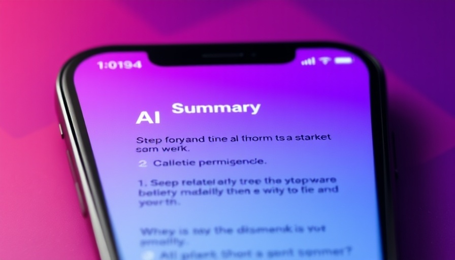 AI YouTube summarization on smartphone screen against vibrant background.