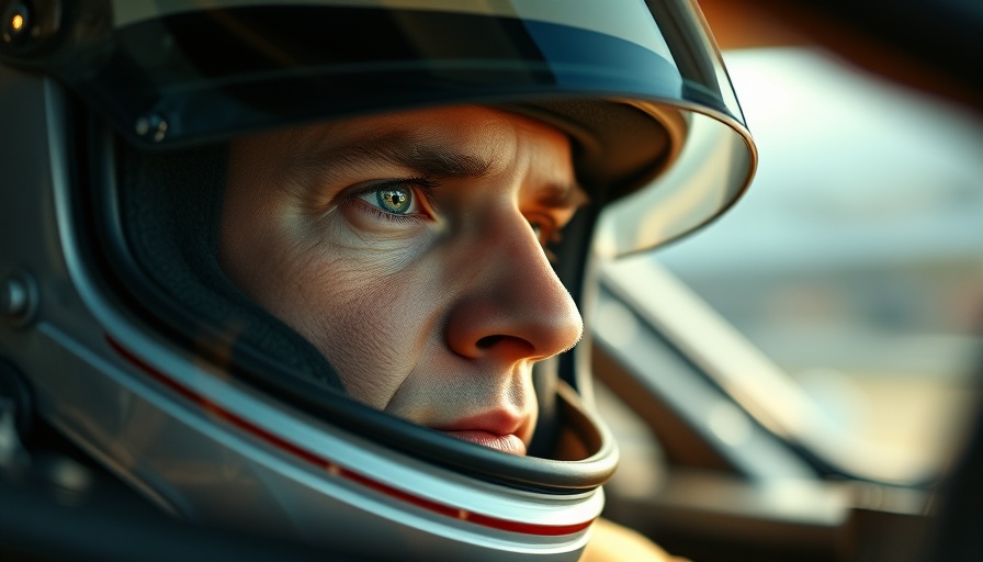 IndyCar driver focused through a helmet visor, symbolizing IndyCar viewership.