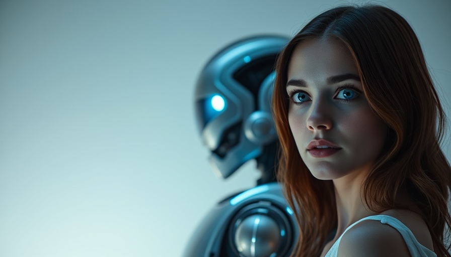 Young woman with robot in a futuristic setting, highlighting Decentralized Machine Learning