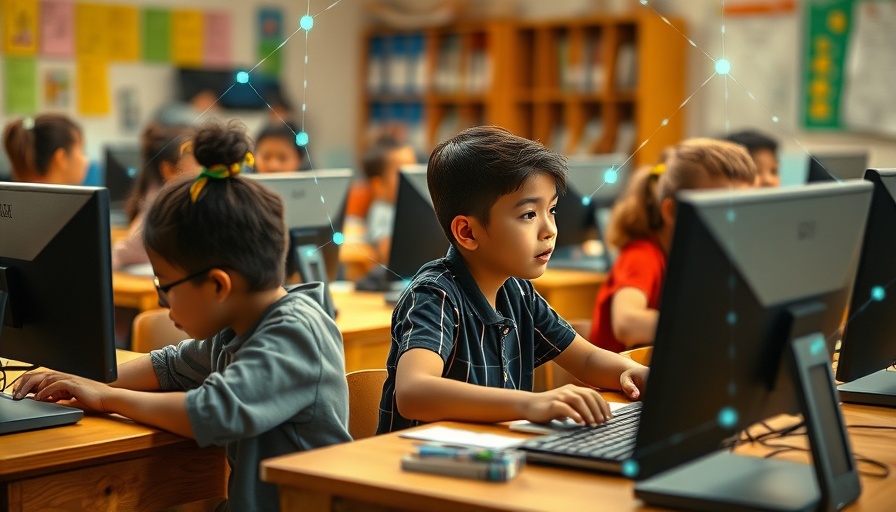 Children's AI Summit with kids collaborating on computers