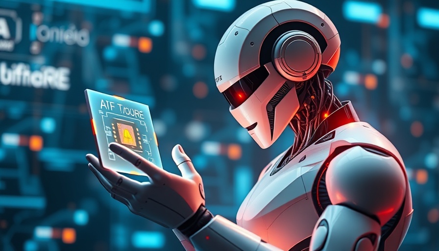 Futuristic robot interacting with AI hologram, illustrating Natural Language Processing.