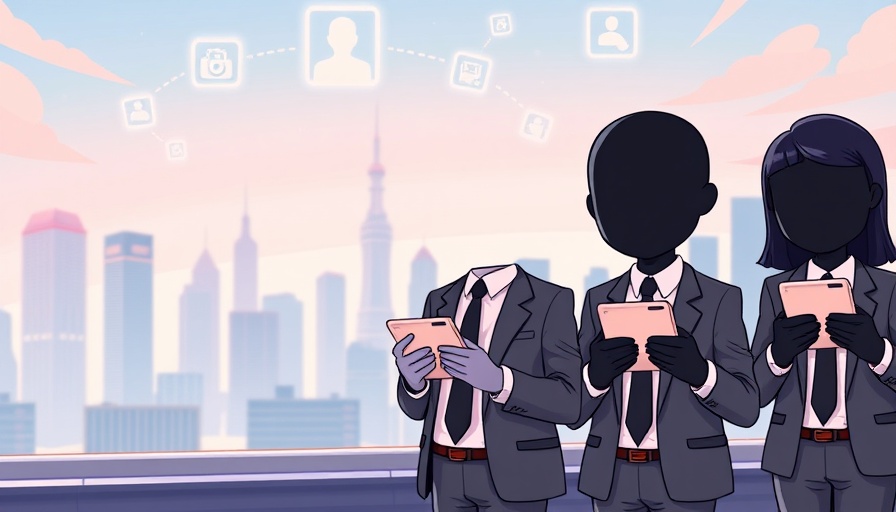 AI workforce management depicted with faceless digital figures.