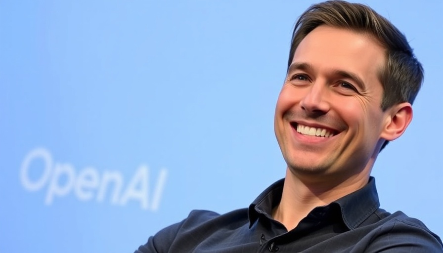 Man at OpenAI presentation smiling confidently