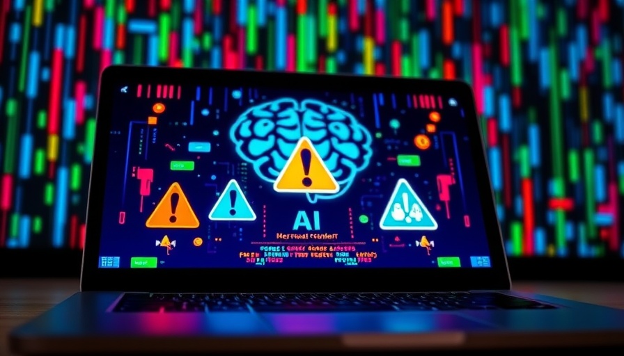 AI-generated security reports illustration with alerts and digital brain.