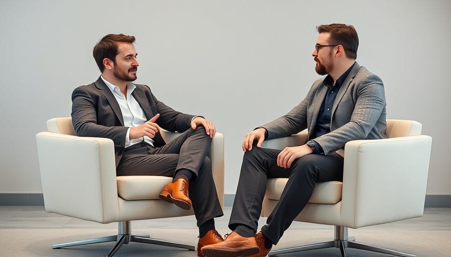 Two men discussing at a conference, Elon Musk OpenAI bid theme.
