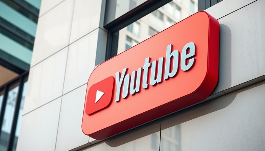 Large YouTube logo on building facade, YouTube AI updates.
