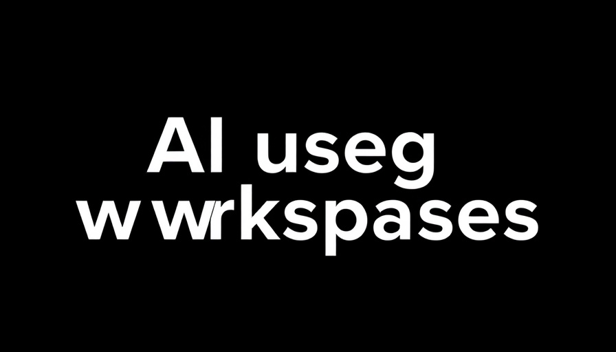 Minimalistic poster on AI in workplaces with black background.