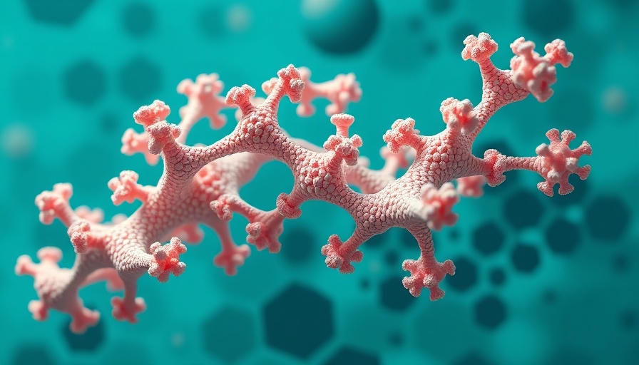 Intricate 3D genomic structures on turquoise background