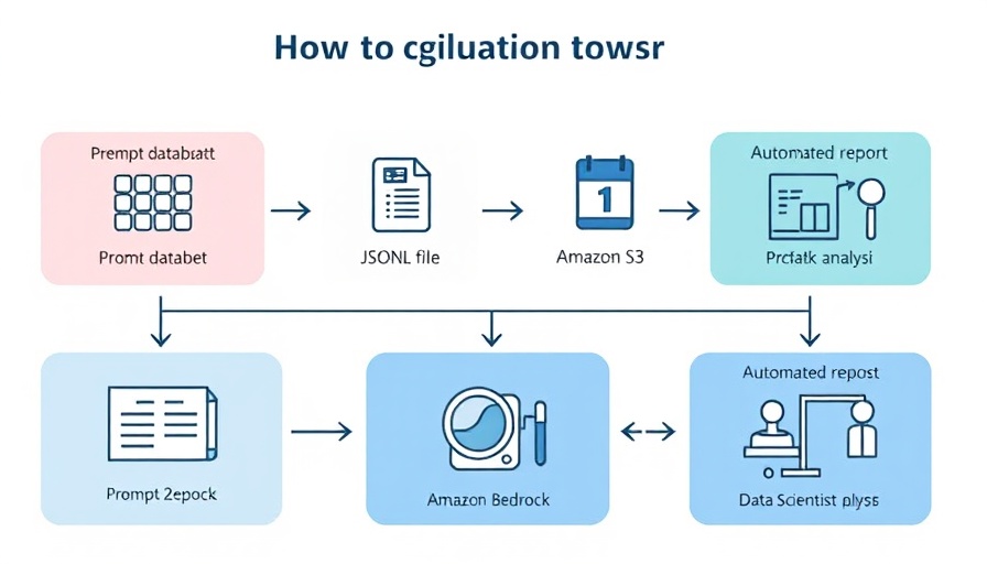 Diagram of AI model evaluation process showing data preparation, evaluation, and analysis.