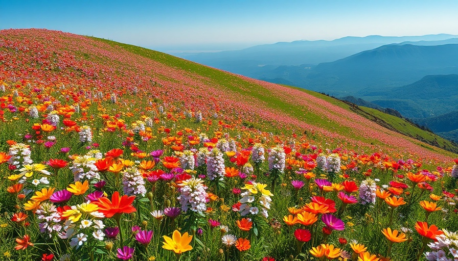 California Desert Wildflowers blooming vibrantly in a scenic landscape.