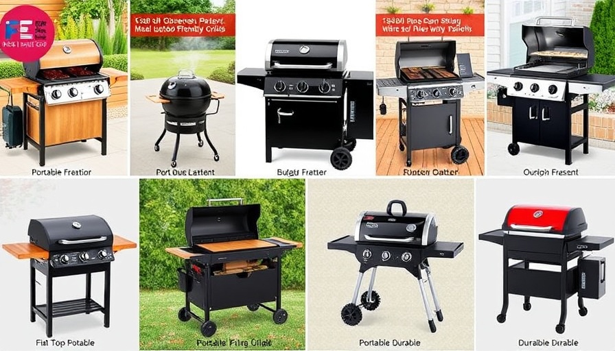 Collage of best outdoor grills for RVers.