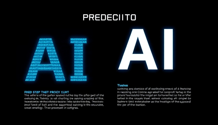 AI advancement predictions poster with bold text on black background.