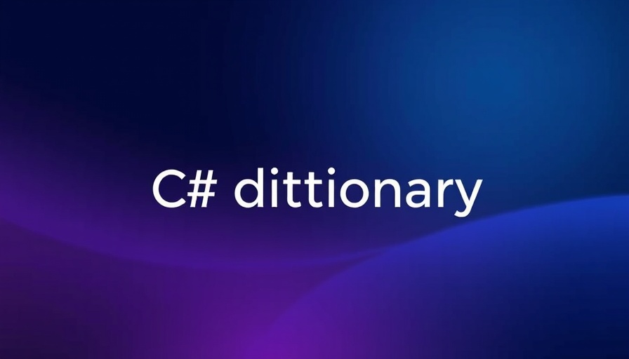 Minimalist banner on C# dictionary, digital style.