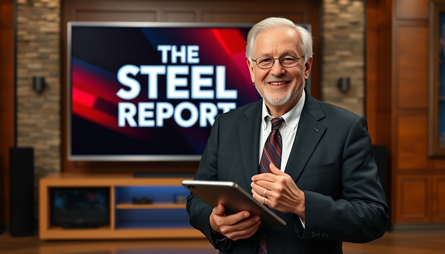 Ron Steele departing KWWL in TV studio with 'The Steele Report' background.