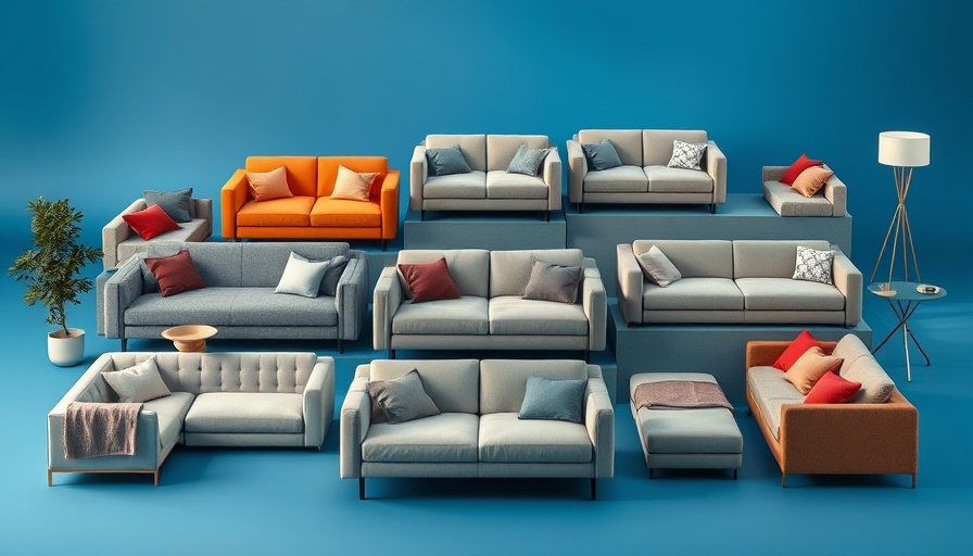 Best Couches 2025 Buy Online: Modern designer couches in a gradient blue setting.