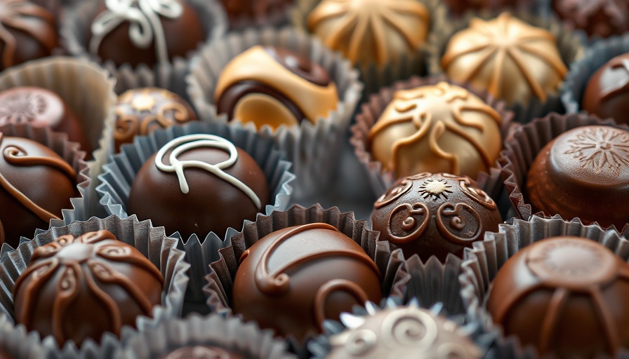 Assorted chocolates in wrappers showing how to store them neatly.