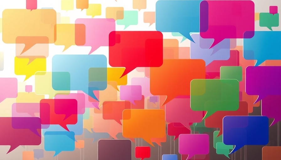 Colorful speech bubbles symbolizing AI business intelligence tools in 3D art.