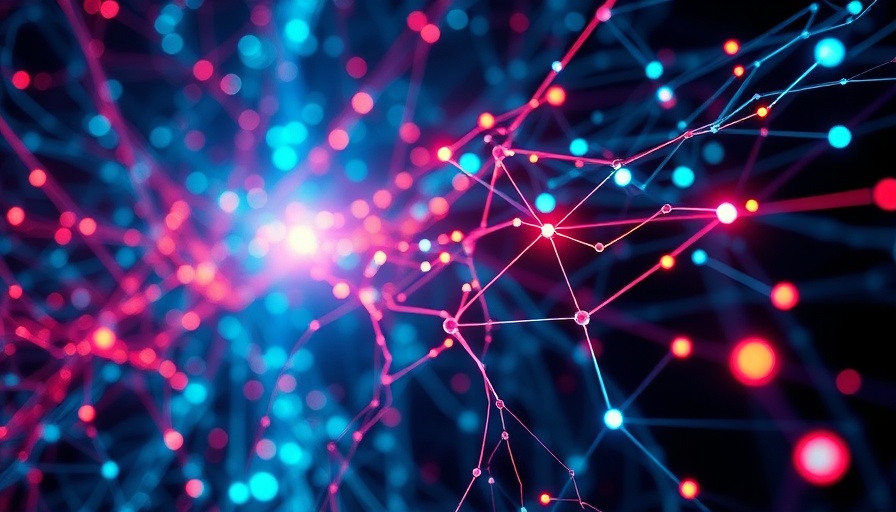 Abstract neural network with diffusion transformers, dynamic neon hues.