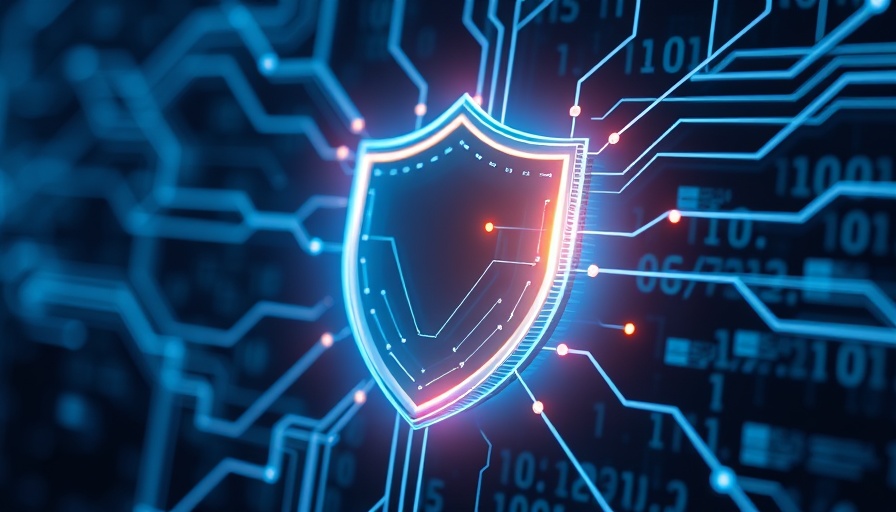 Digital shield with network lines symbolizing AI-driven cybersecurity solutions.