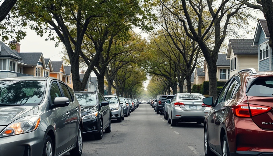 View of suburban street focusing on road and vehicles, Amazon Rekognition bicycle safety.