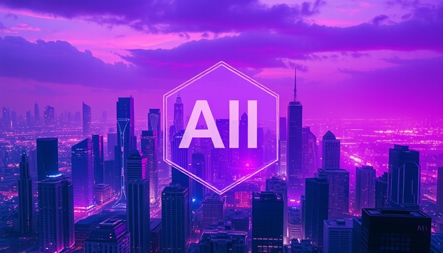 Futuristic cityscape with AI overlay, representing AI and Automation in Construction.