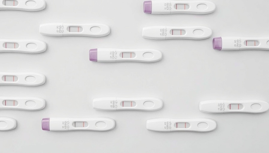 Digital age pregnancy tests in a patterned arrangement