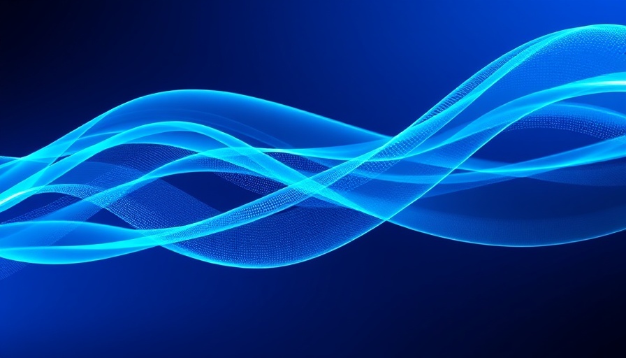 Dynamic digital wave representing digitale zorg Nederland.