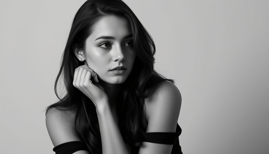 Thoughtful young woman in a black and white portrait, emphasizing accessible AI technology.