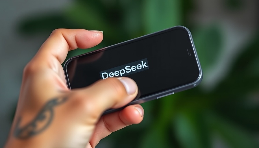 DeepSeek app logo on smartphone, AI safety concerns.