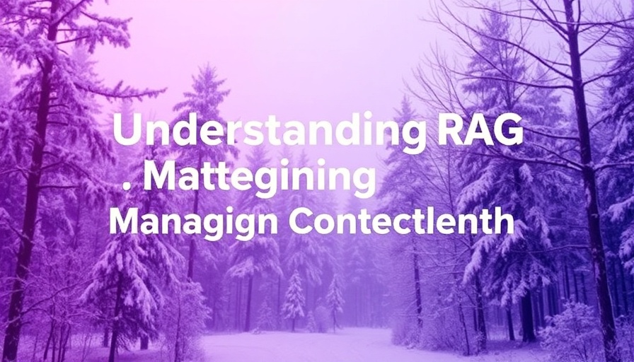Purple abstract forest with 'Understanding RAG' text, context theme.