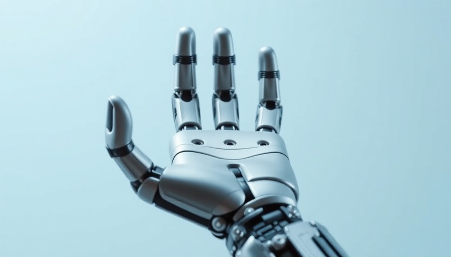 Futuristic robotic hand symbolizing AI-powered primary care solutions.