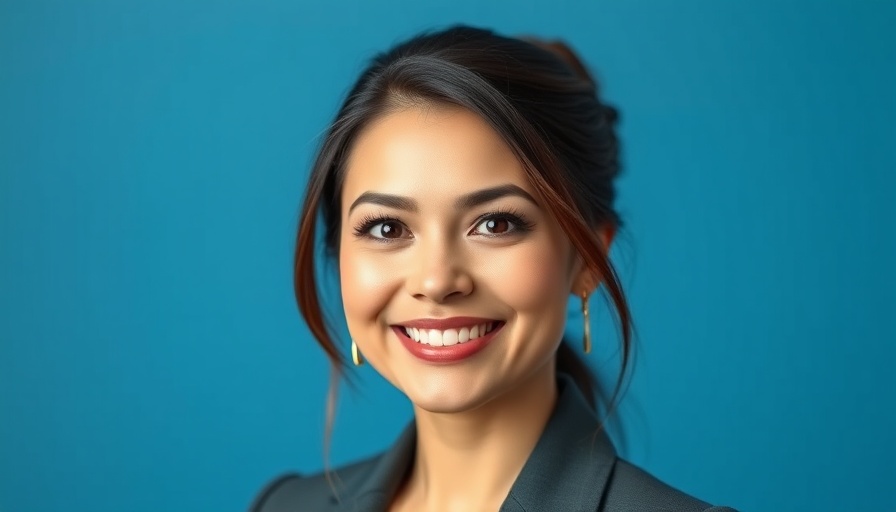 Professional portrait of a woman in corporate environment, AI Testing in Product Development theme.