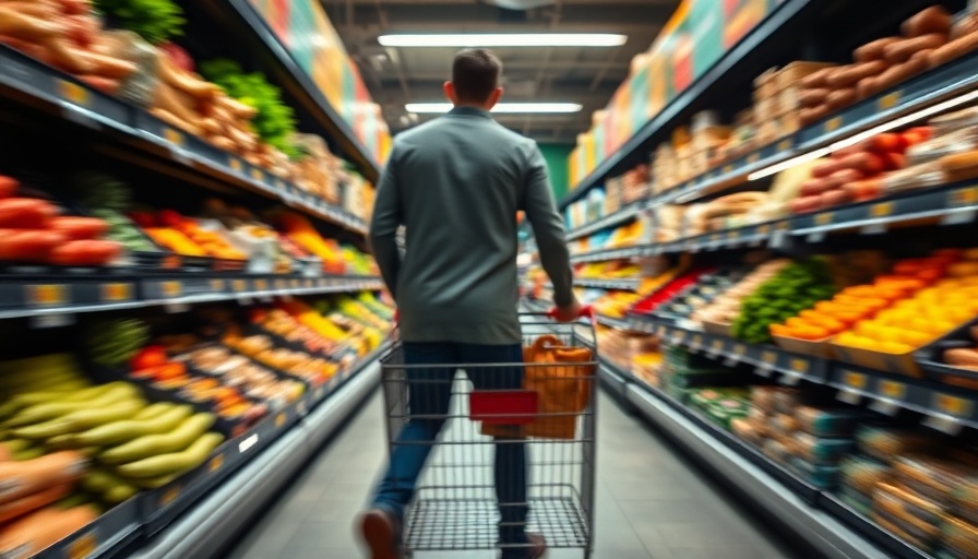 Blurred shopper in grocery aisle representing Consumer Goods M&A Strategies.