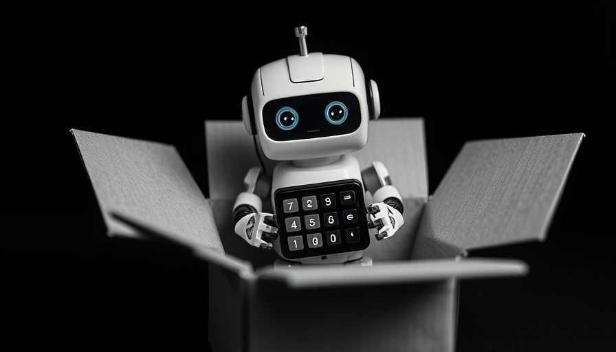 AI spending tracking robot with calculator in a box.