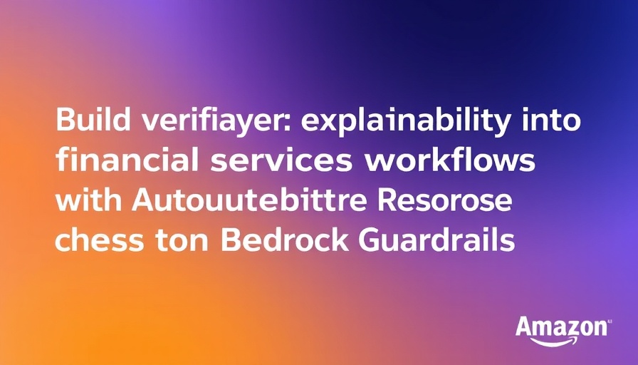 Gradient background with text on automated reasoning in financial services.