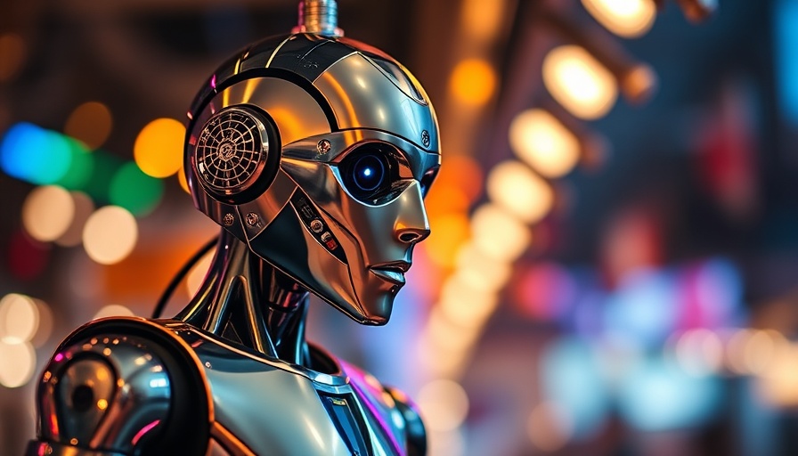Shiny humanoid robot displayed with vibrant lights, Creator Fund.