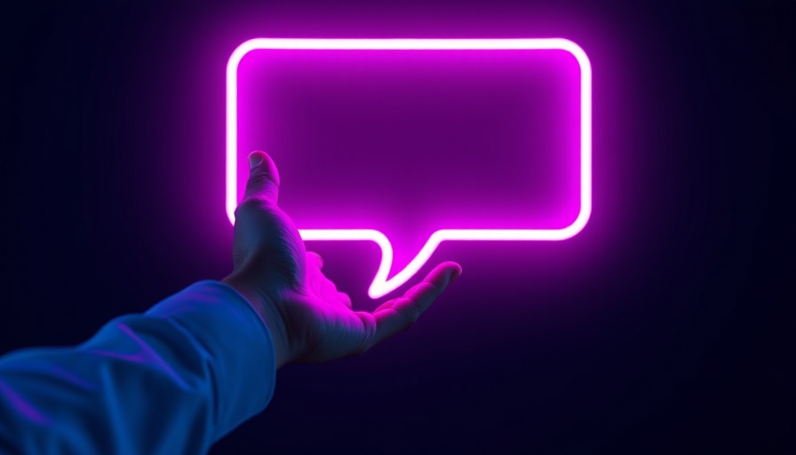 Neon speech bubble representing Social Media Trends 2025