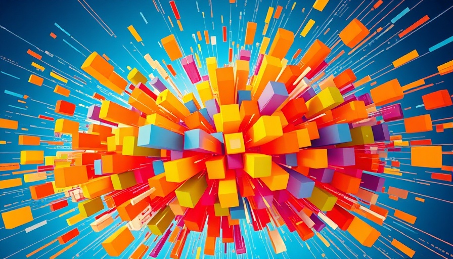 Geometric digital explosion depicting AI regulation in the U.S.