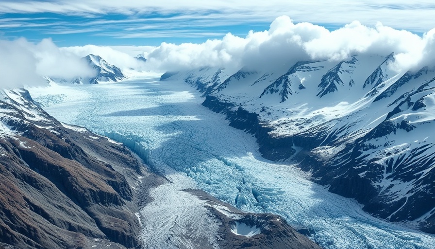 Alps glacier visibly shrinking between rugged mountain peaks, climate change impact.