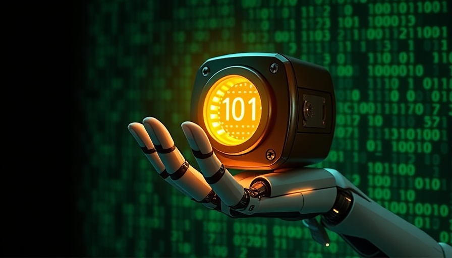 AI-powered robotic hand holding a digital vault for natural language querying.