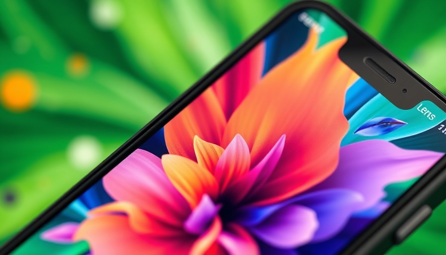 Google Lens interface display on smartphone against abstract green.