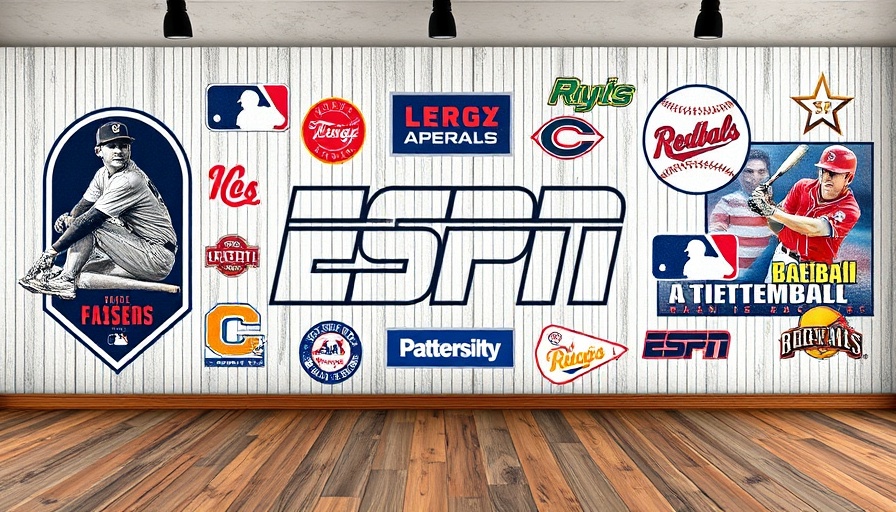 MLB ESPN Broadcasting Deal Split theme on baseball wall.