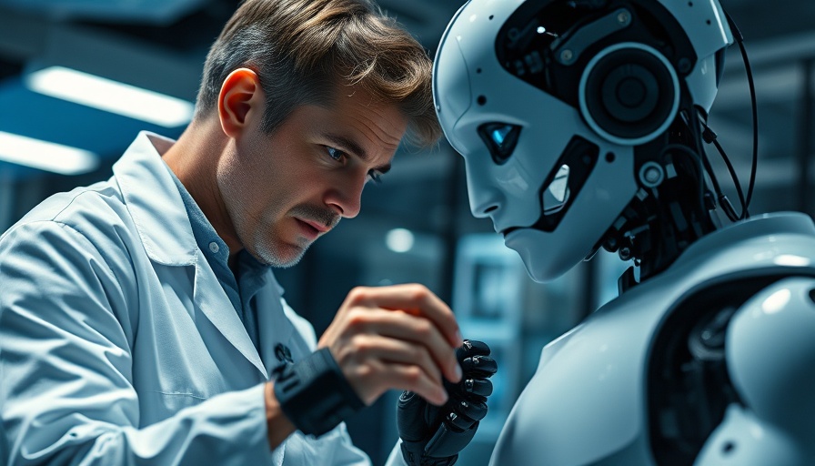 Couchbase AI Development with Nvidia NIM: Engineer and robot collaboration in lab.