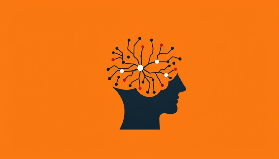 Minimalistic art of a head with neural network on orange representing Hybrid Reasoning AI Model.