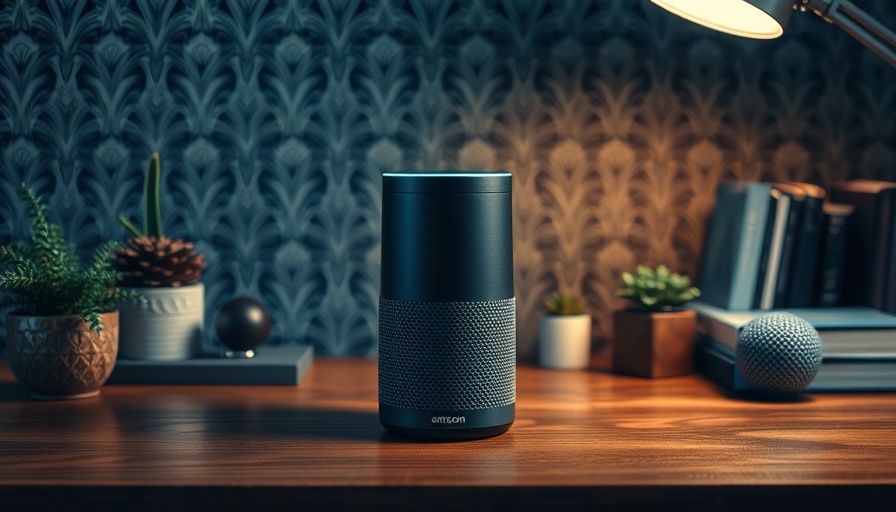 Amazon Alexa 2.0 on desk with modern decor.