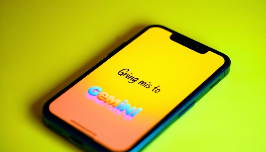 Google Gemini AI message on smartphone screen, pop-art style.