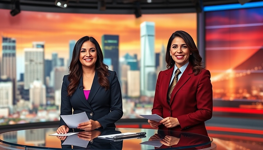 WABC last broadcast studio scene with anchors and city backdrop.