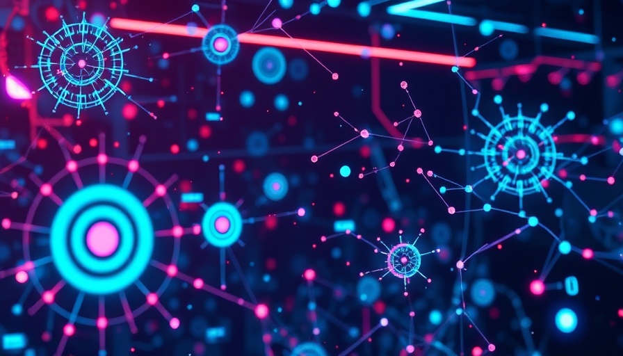 Futuristic interface of synthetic cognition with digital elements.